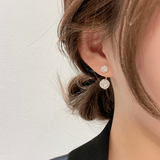 Hollow diamond earring