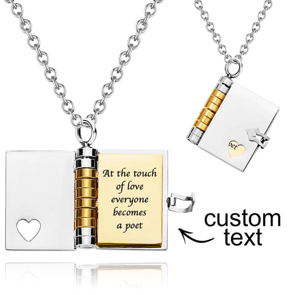 Pocket Book Flip Message Necklace