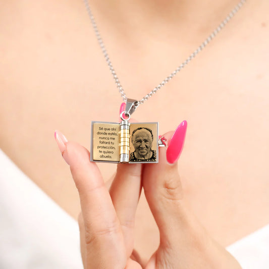 Pocket Book Flip Message Necklace