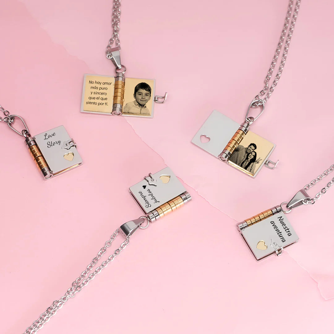 Pocket Book Flip Message Necklace