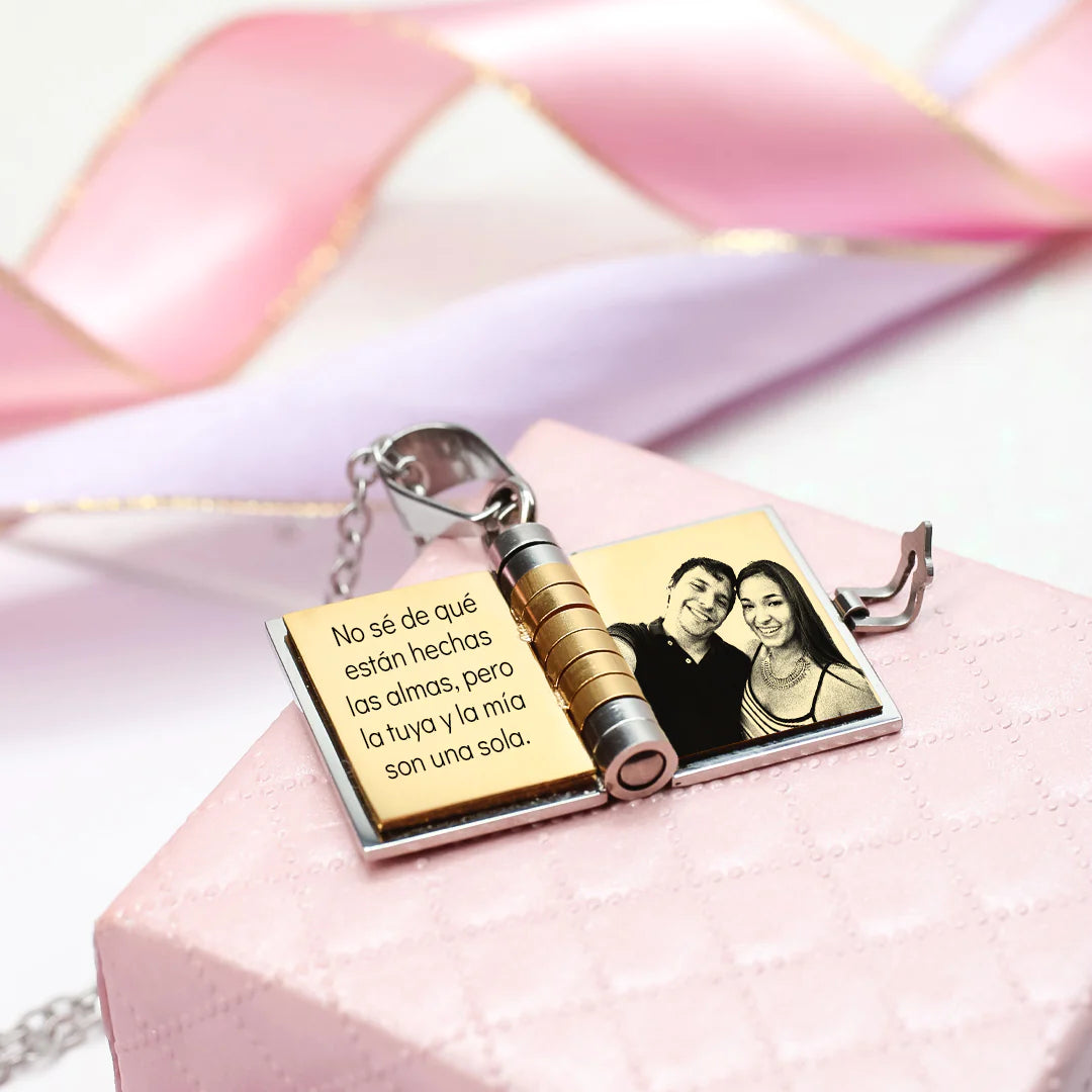 Pocket Book Flip Message Necklace