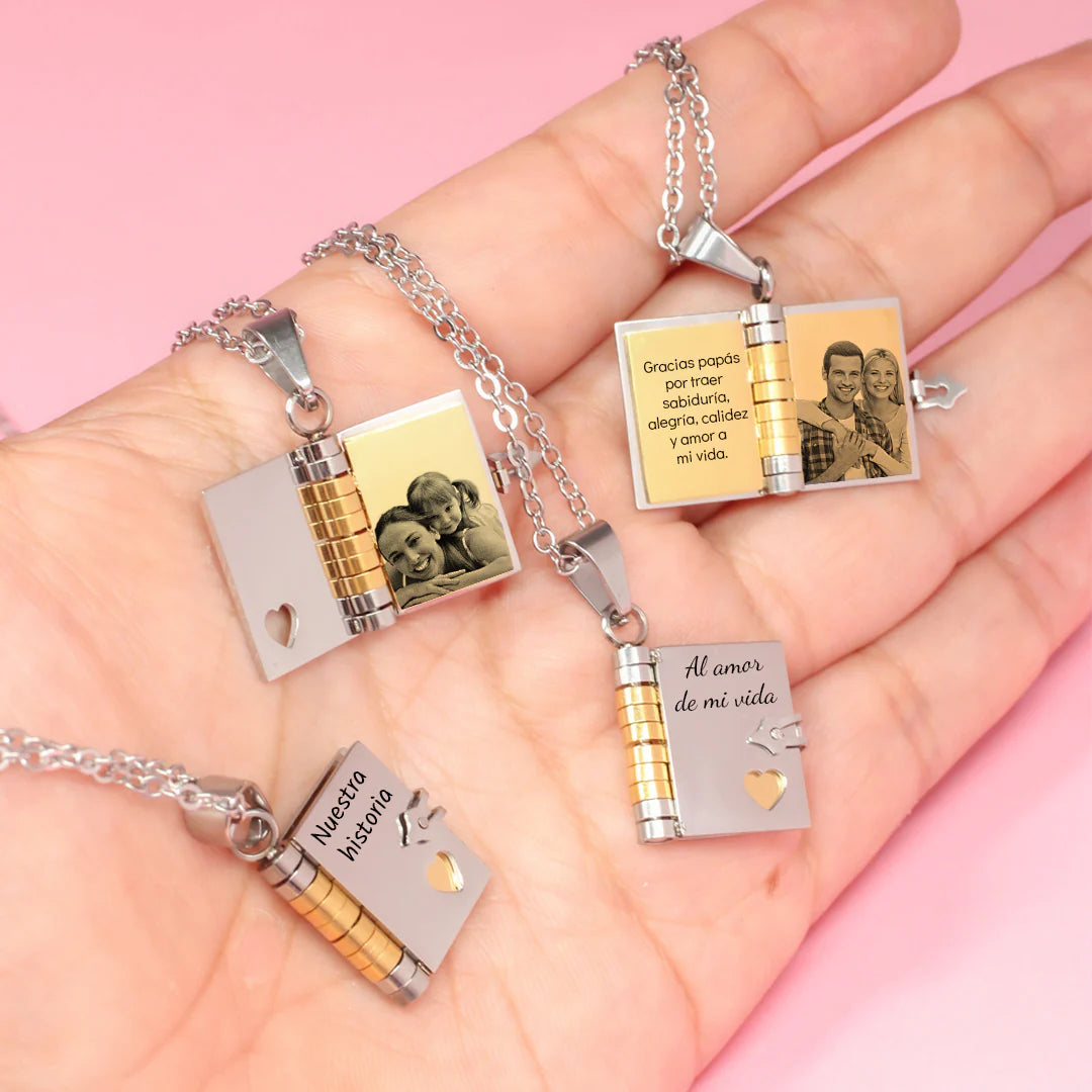 Pocket Book Flip Message Necklace