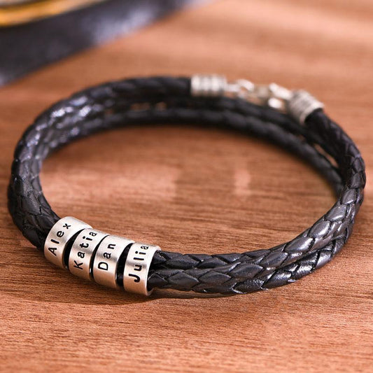 Bracelet homme en cuir marron